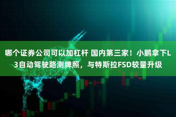 哪个证券公司可以加杠杆 国内第三家！小鹏拿下L3自动驾驶路测牌照，与特斯拉FSD较量升级